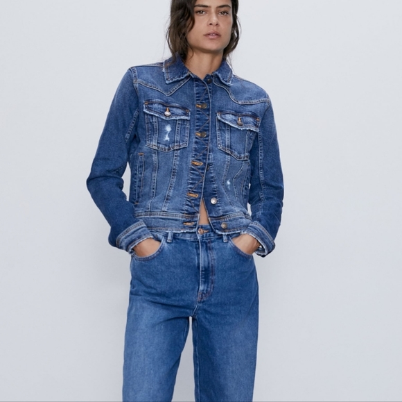 Zara Fitted Denim Jacket - Picture 6 of 7